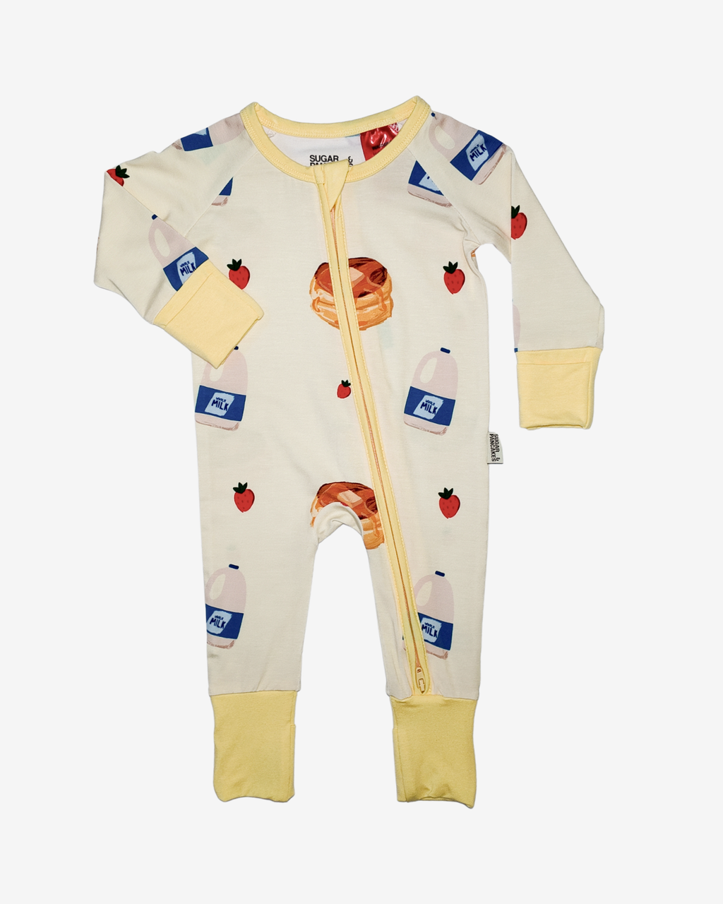 PANCAKES & MILK ZIP ROMPER