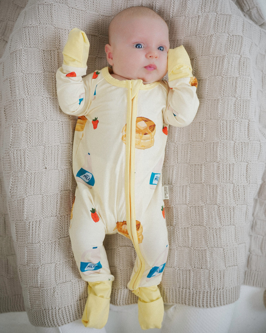 PANCAKES & MILK ZIP ROMPER