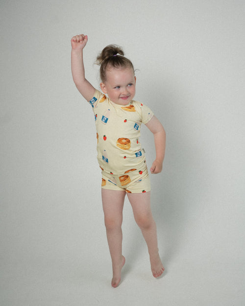 PANCAKES & MILK SHORT SLEEVE PYJAMA SET