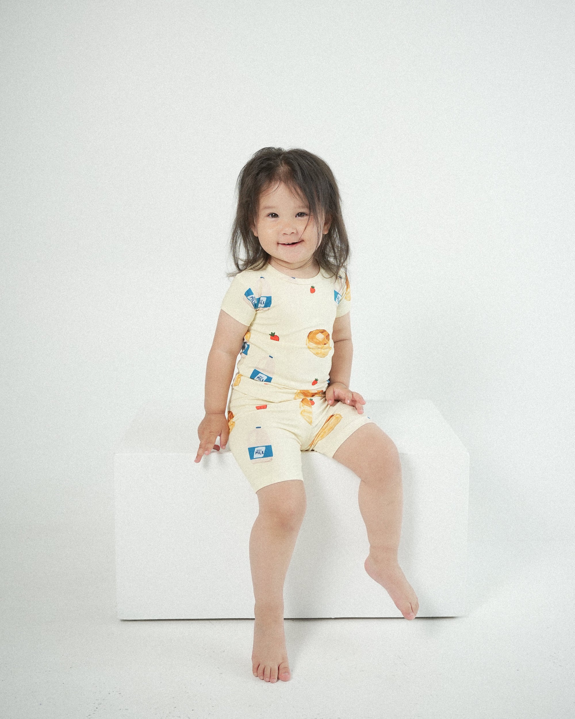 PANCAKES & MILK SHORT SLEEVE PYJAMA SET